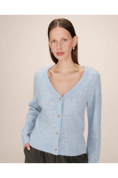 Cardigan à manches longues tricoté