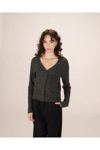 Cardigan à manches longues tricoté