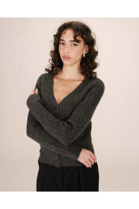 Cardigan à manches longues tricoté