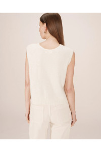 Cardigan sans manches en laine et mohair