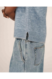 Cardigan sans manches en laine et mohair