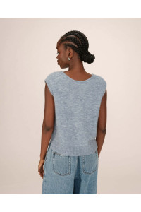 Cardigan sans manches en laine et mohair