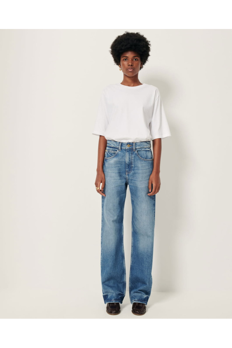 Jean droit taille haute