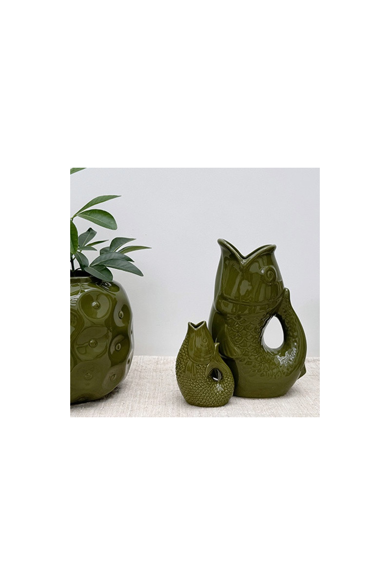 Petit Vase Poisson Kaki