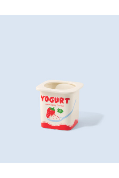 Vase cache pot yaourt fraise