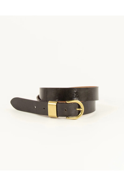 Ceinture en cuir de vache vernis