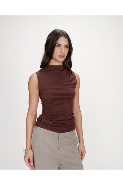 Top sans manches drapé