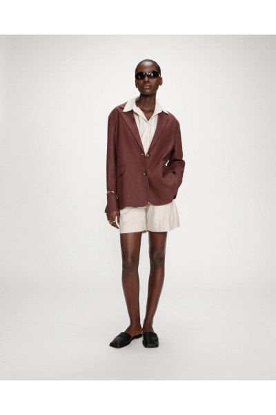 Blazer en lin et coton