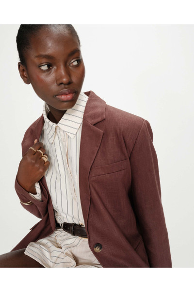 Blazer en lin et coton