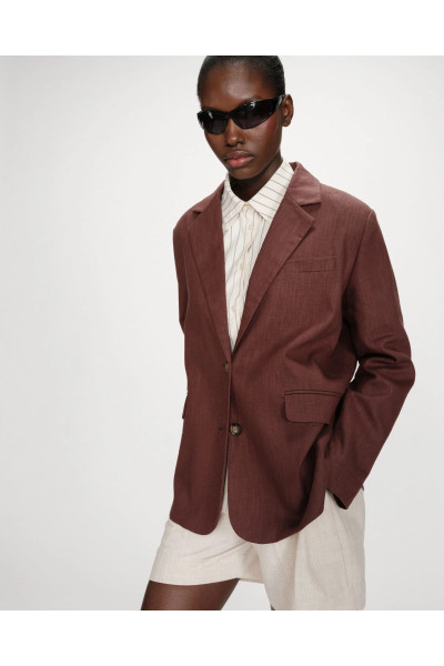 Blazer en lin et coton