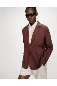 Blazer en lin et coton