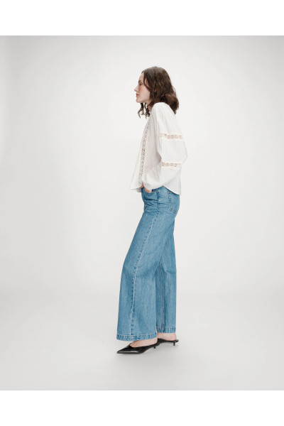 Blouse col à volant