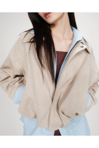 Veste bomber en suédine