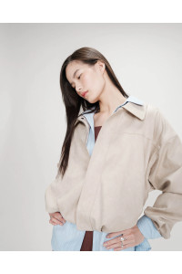 Veste bomber en suédine