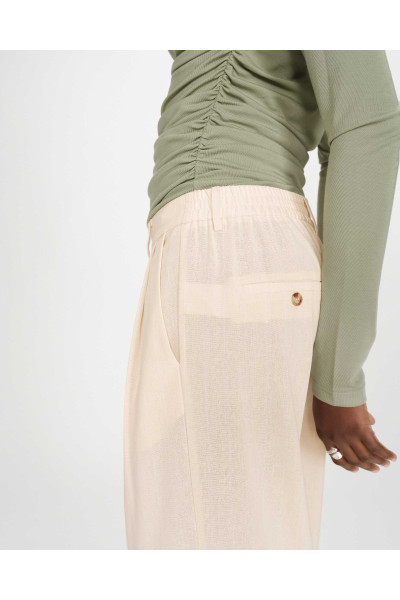 Pantalon tailleur à fines rayures