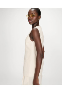 Gilet rayé en lin