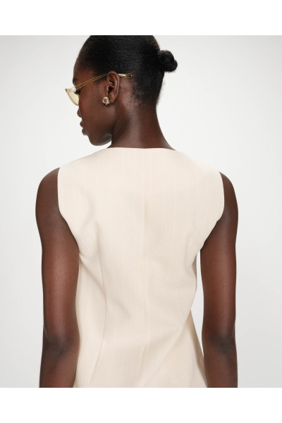 Gilet rayé en lin