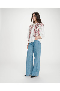 Veste sans manches à motif fleurs