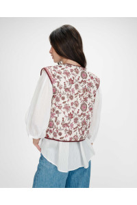 Veste sans manches à motif fleurs