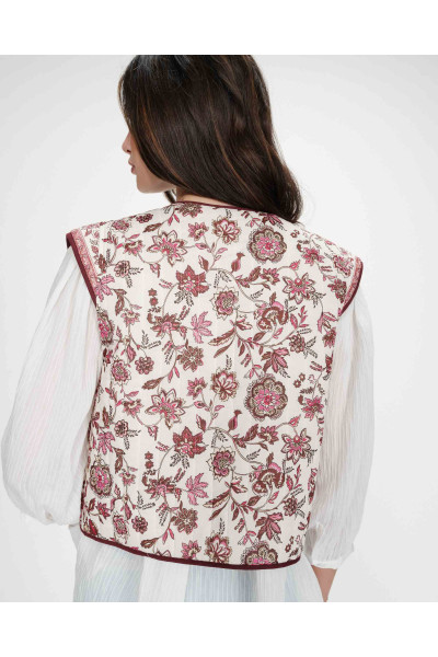 Veste sans manches à motif fleurs
