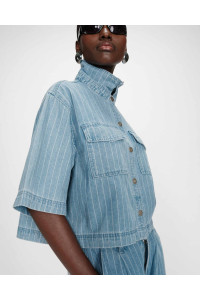 Chemise courte oversize en denim