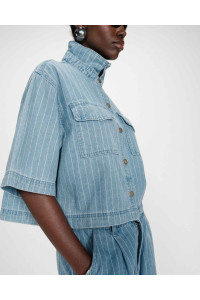 Chemise courte oversize en denim