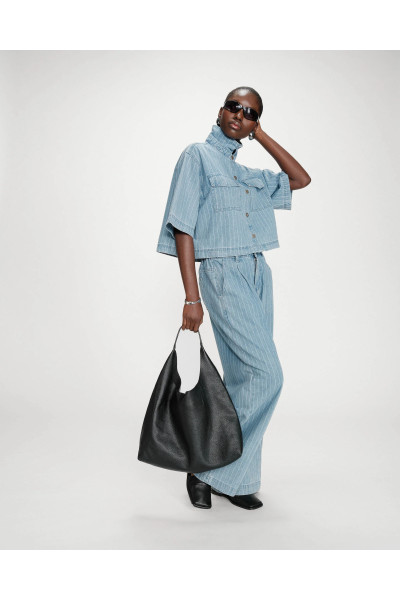 Chemise courte oversize en denim