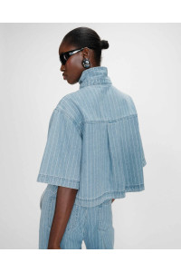 Chemise courte oversize en denim