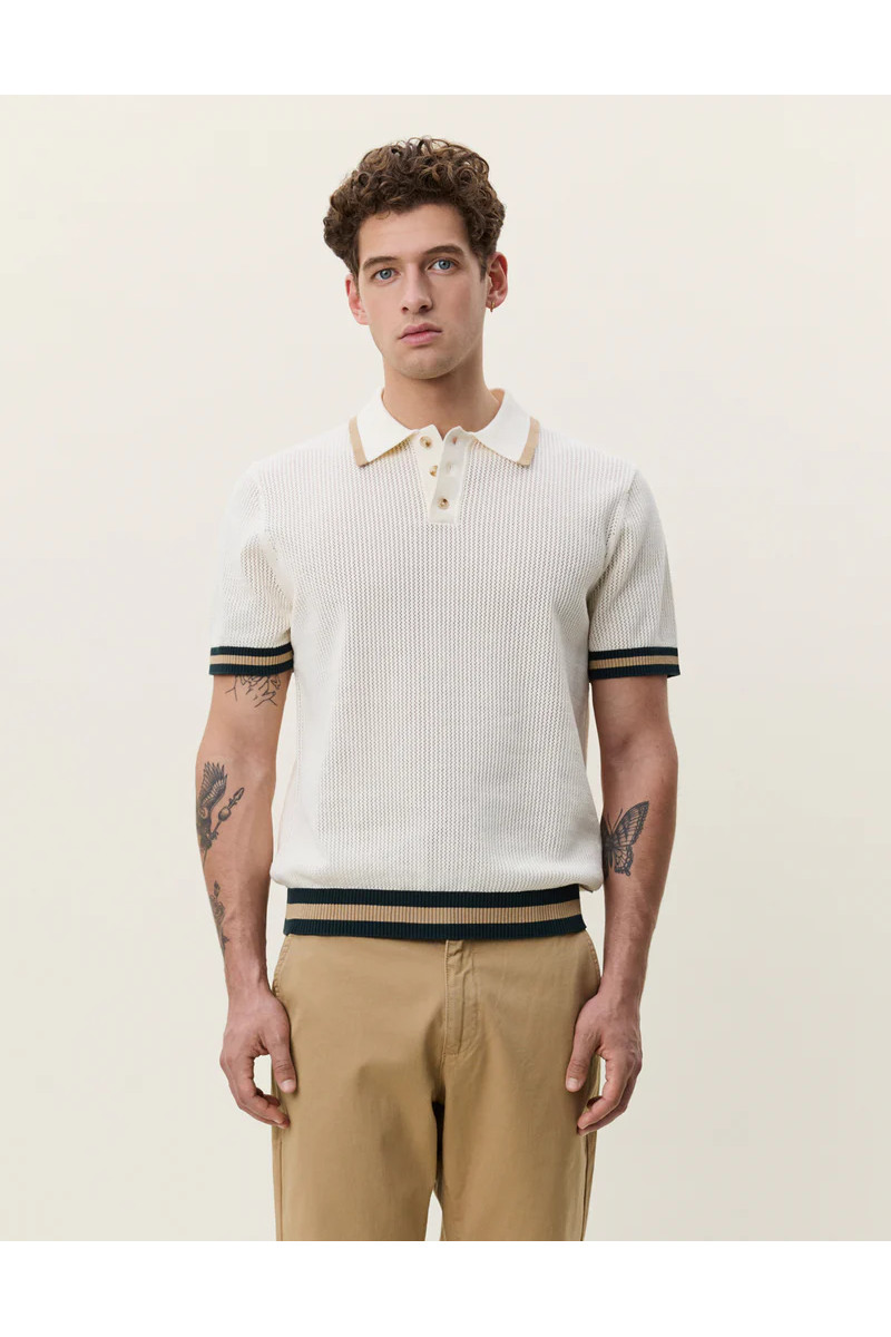 Polo en tricot ajouré