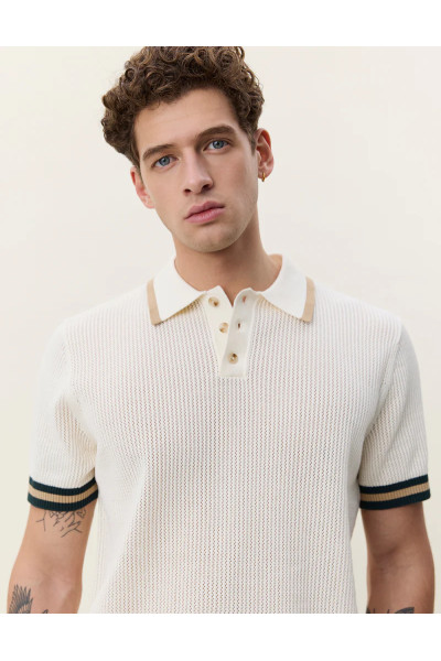 Polo en tricot ajouré