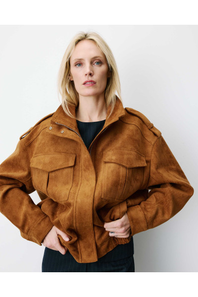 Bomber oversize en suédine