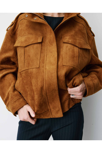 Bomber oversize en suédine
