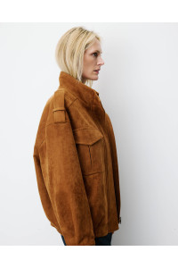 Bomber oversize en suédine