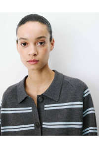 Cardigan rayé en maille