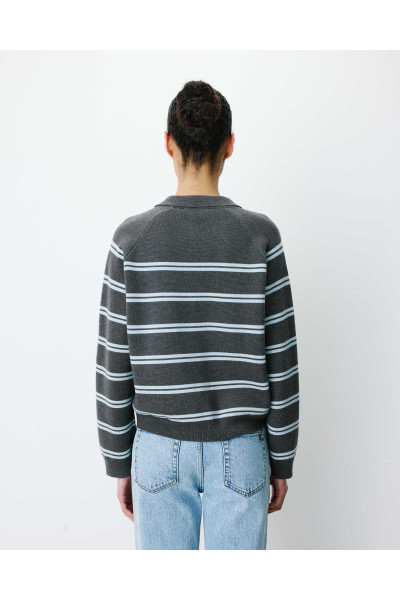 Cardigan rayé en maille