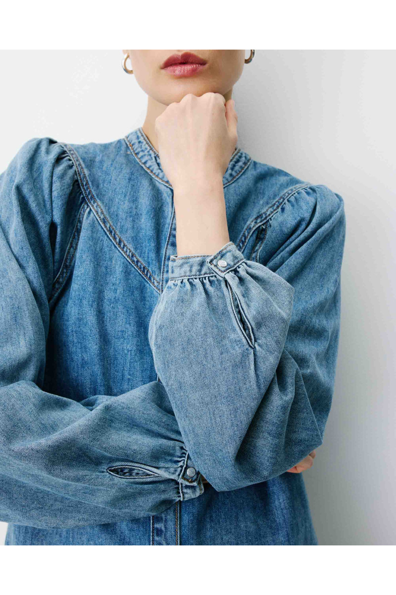 Blouse en denim évasée