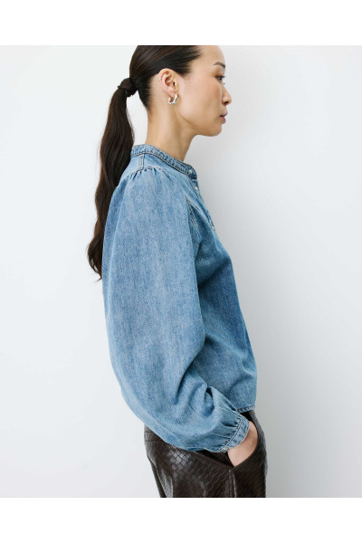Blouse en denim évasée