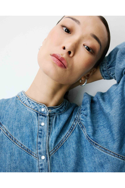 Blouse en denim évasée