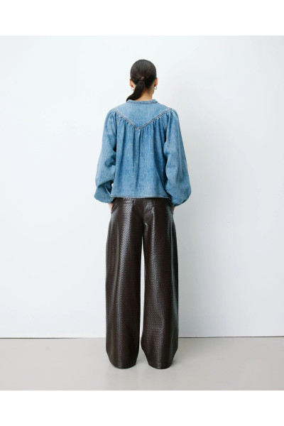 Blouse en denim évasée