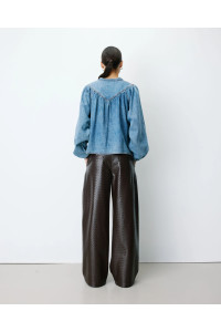Blouse en denim évasée
