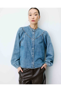 Blouse en denim évasée