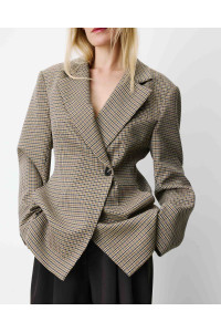 Blazer cintré à motif pied de poule