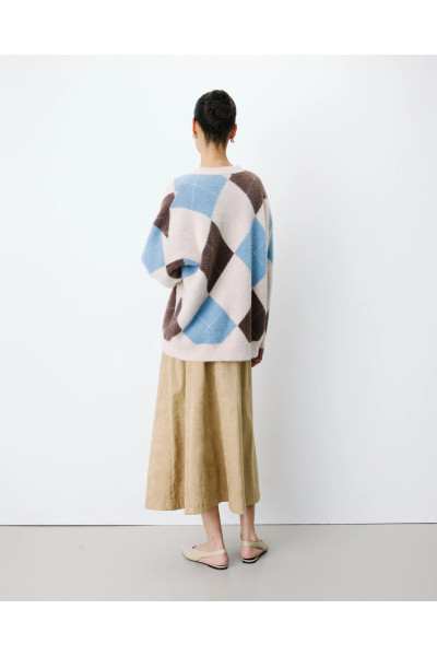 Cardigan doux à losanges