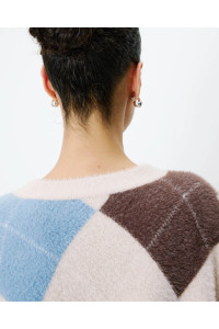 Cardigan doux à losanges