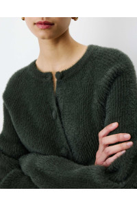 Cardigan doux col rond