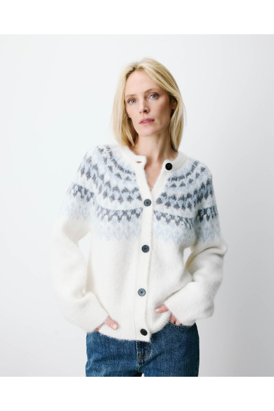 Cardigan en maille jacquard
