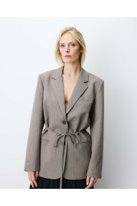 Blazer droit à rayures cintré