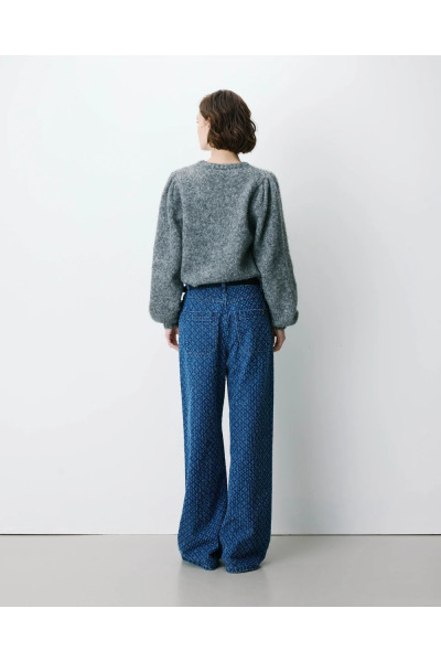 Jean large taille haute