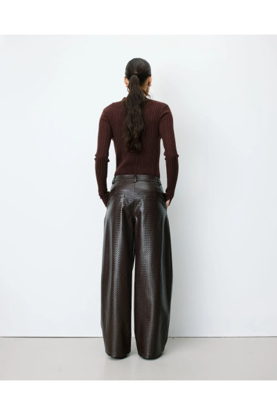 Pantalon oversize en similicuir