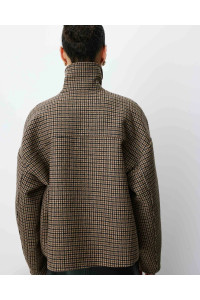 Manteau court pied-de-poule
